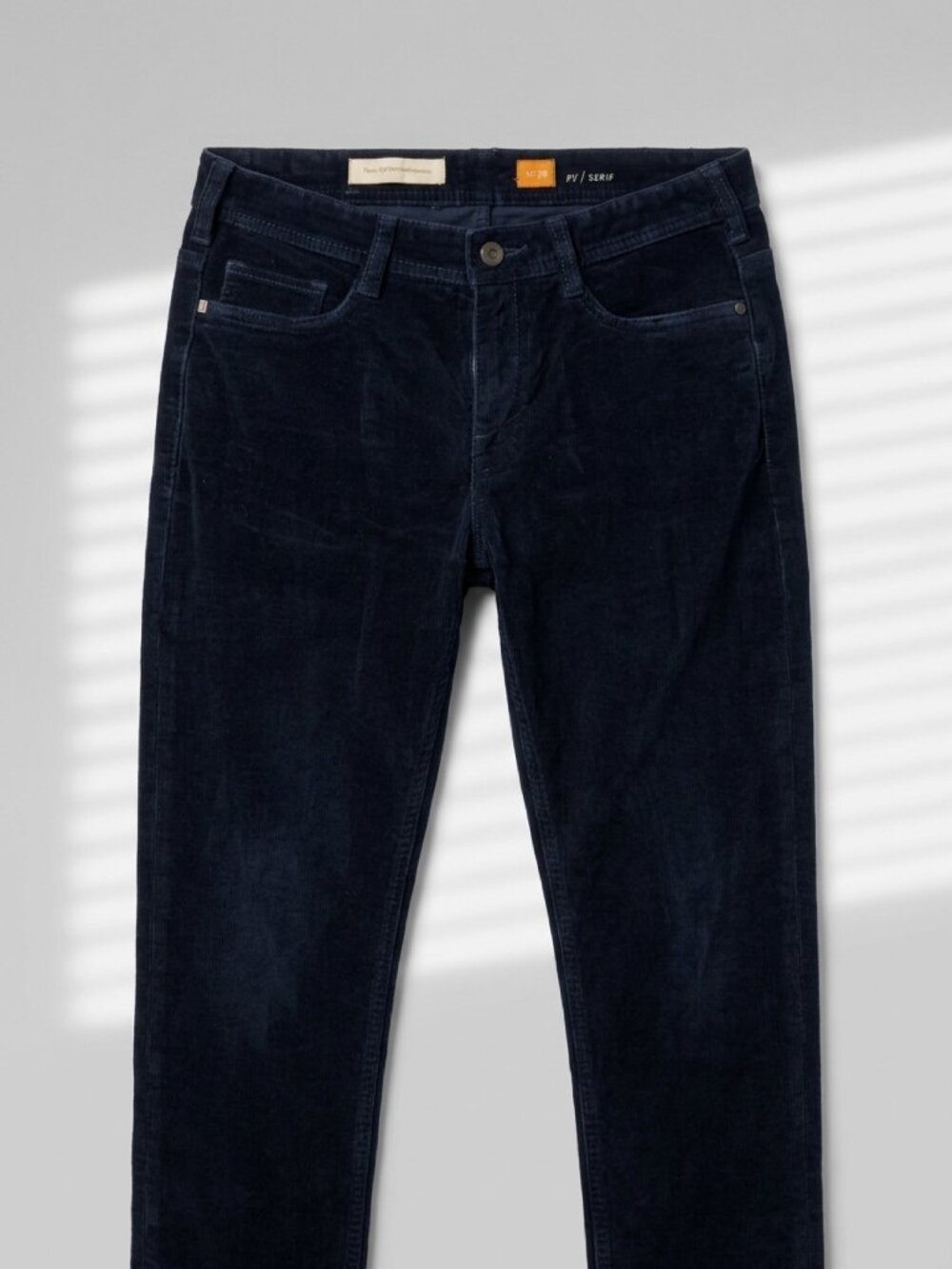 Dark Navy Blue Velvet Straight Leg Pants Jeans
